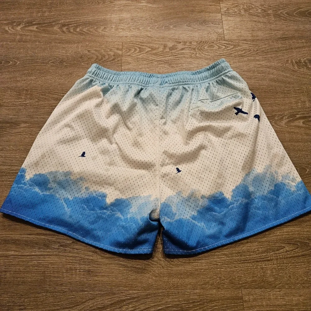 YoungLA 141 The Block Party Shorts Mens Large Above the Clouds Birds Streetwear